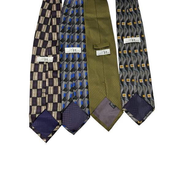 Louis Roth LOT Of Four Men's Neck Ties Shell 100% Silk Various Colors Patterns - Picture 1 of 10